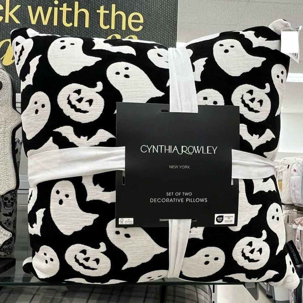 Cynthia Rowley Halloween Ghost Pumpkin Decorative Pillows Set of 2
